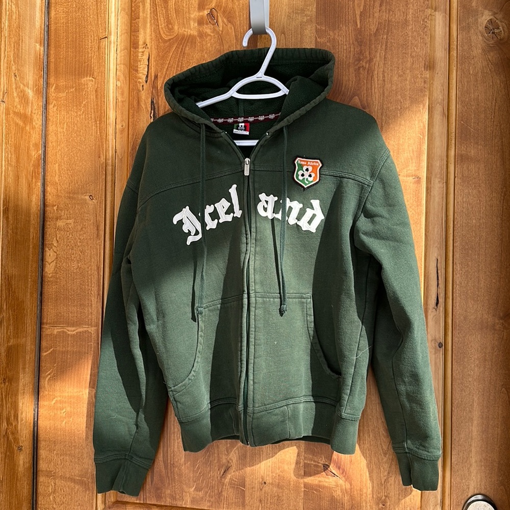 Vintage Ireland thick cotton green Hoodie